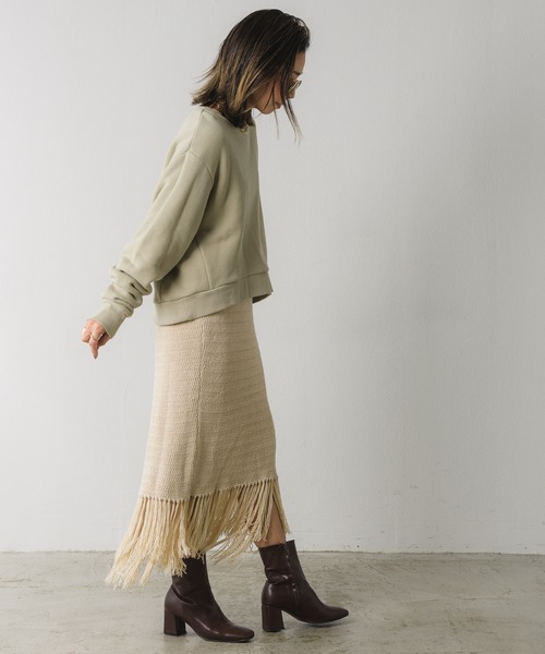 Auntie Rosa Holiday(アンティローザホリデー)の「フリンジ柄編みスカート(スカート・レディース・ブラウン/ナチュラル/ブラック・FREE)」の20枚目の写真