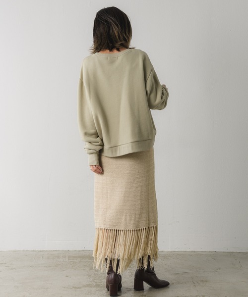 Auntie Rosa Holiday(アンティローザホリデー)の「フリンジ柄編みスカート(スカート・レディース・ブラウン/ナチュラル/ブラック・FREE)」の4枚目の写真