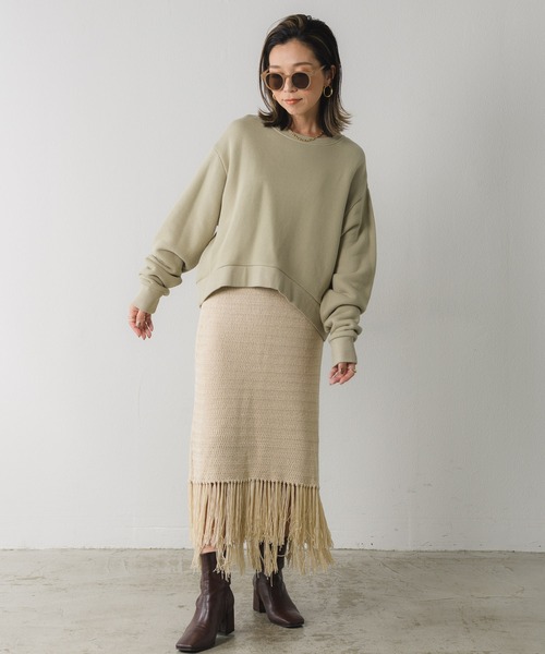 Auntie Rosa Holiday(アンティローザホリデー)の「フリンジ柄編みスカート(スカート・レディース・ブラウン/ナチュラル/ブラック・FREE)」の19枚目の写真