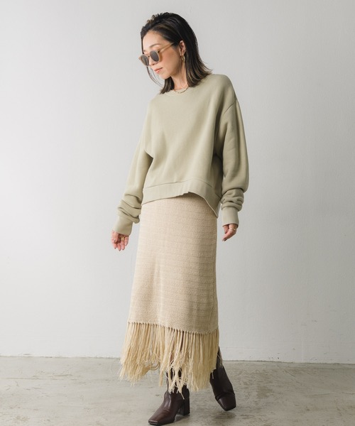 Auntie Rosa Holiday(アンティローザホリデー)の「フリンジ柄編みスカート(スカート・レディース・ブラウン/ナチュラル/ブラック・FREE)」の18枚目の写真