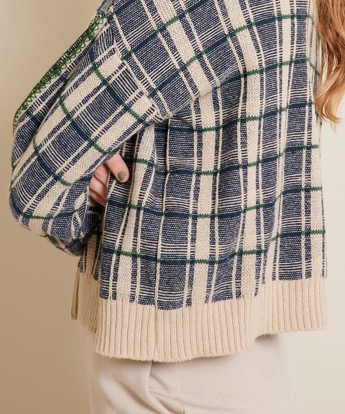 TAN（タン）の「【TAN(タン)】チェックタートルプルオーバーニット　20AW-6（ニット/セーター・レディース・ベージュ/ブラック・FREE）」の10枚目の写真