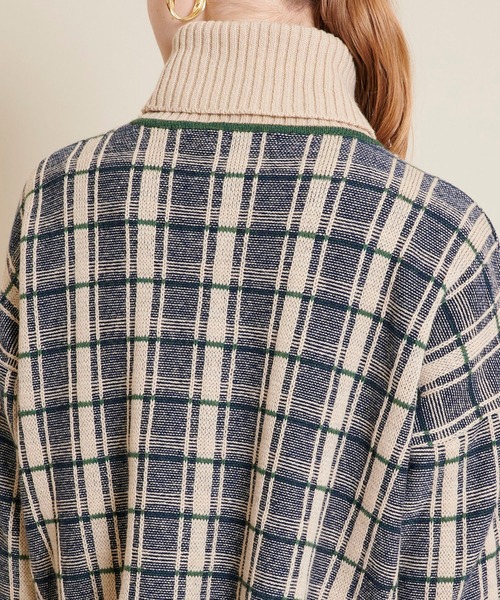 TAN（タン）の「【TAN(タン)】チェックタートルプルオーバーニット　20AW-6（ニット/セーター・レディース・ベージュ/ブラック・FREE）」の11枚目の写真