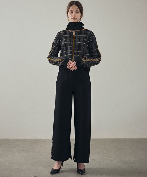 TAN（タン）の「【TAN(タン)】チェックタートルプルオーバーニット　20AW-6（ニット/セーター・レディース・ベージュ/ブラック・FREE）」の13枚目の写真