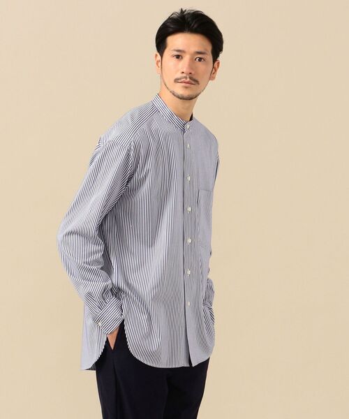 SHIPS（シップス）の「SHIPS: ビッグシルエット 速乾 ジャージー バンドカラー シャツ（シャツ/ブラウス・メンズ・ホワイト/ブルー/ネイビー・MEDIUM/LARGE/SMALL/X-LARGE）」の15枚目の写真