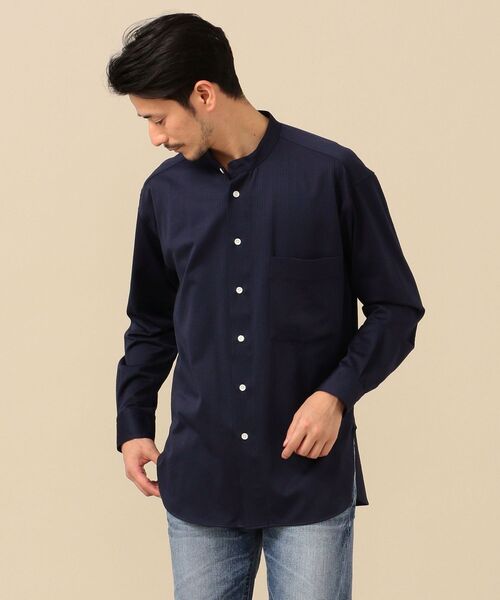 SHIPS（シップス）の「SHIPS: ビッグシルエット 速乾 ジャージー バンドカラー シャツ（シャツ/ブラウス・メンズ・ホワイト/ブルー/ネイビー・MEDIUM/LARGE/SMALL/X-LARGE）」の16枚目の写真