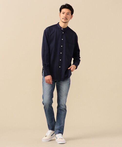 SHIPS（シップス）の「SHIPS: ビッグシルエット 速乾 ジャージー バンドカラー シャツ（シャツ/ブラウス・メンズ・ホワイト/ブルー/ネイビー・MEDIUM/LARGE/SMALL/X-LARGE）」の20枚目の写真