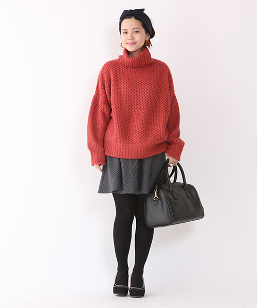 mystic（ミスティック）の「モヘアライクタートルプルオーバー（ニット/セーター・レディース・オフホワイト/グレー/ネイビー/オレンジ・FREE）」の5枚目の写真