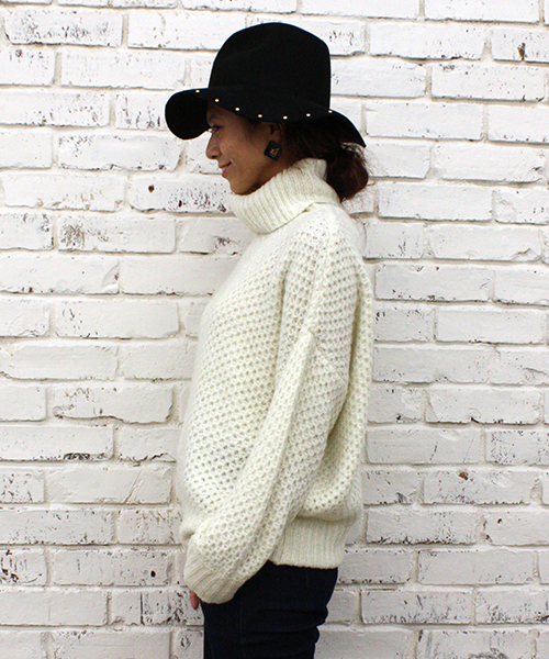 mystic（ミスティック）の「モヘアライクタートルプルオーバー（ニット/セーター・レディース・オフホワイト/グレー/ネイビー/オレンジ・FREE）」の7枚目の写真