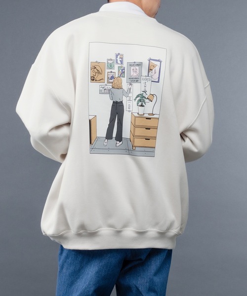 kutir(クティール)の「裏起毛コリアン風アソートスウェット(スウェット・メンズ・サックスブルー/ブラック/オフホワイト/ダークブルー/モカ/ホワイト・LARGE/MEDIUM)」の2枚目の写真