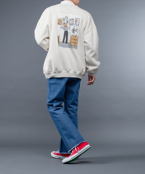 kutir(クティール)の「裏起毛コリアン風アソートスウェット(スウェット・メンズ・サックスブルー/ブラック/オフホワイト/ダークブルー/モカ/ホワイト・LARGE/MEDIUM)」の8枚目の写真