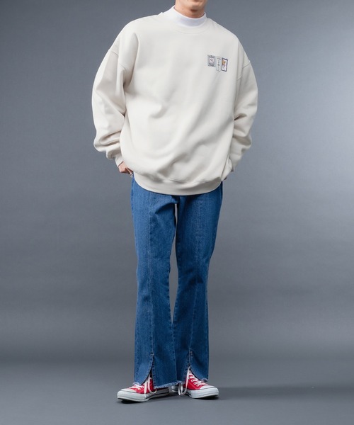 kutir(クティール)の「裏起毛コリアン風アソートスウェット(スウェット・メンズ・サックスブルー/ブラック/オフホワイト/ダークブルー/モカ/ホワイト・LARGE/MEDIUM)」の9枚目の写真