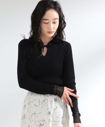 Ray BEAMS | Ray BEAMS / リブ ネック カフス キリカエ プルオーバー(ニット/セーター)