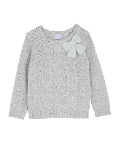 axes femme(アクシーズファム)の「リボン付きラメニットPO(ニット/セーター・キッズ・グリーン/ホワイト・MEDIUM/X-LARGE/LARGE/SMALL/XX-LARGE)」の1枚目の写真