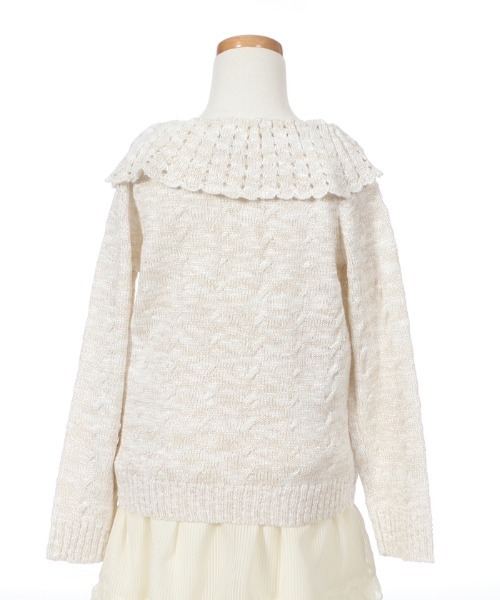 axes femme(アクシーズファム)の「リボン付きラメニットPO(ニット/セーター・キッズ・グリーン/ホワイト・MEDIUM/X-LARGE/LARGE/SMALL/XX-LARGE)」の5枚目の写真