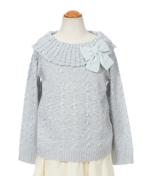 axes femme(アクシーズファム)の「リボン付きラメニットPO(ニット/セーター・キッズ・グリーン/ホワイト・MEDIUM/X-LARGE/LARGE/SMALL/XX-LARGE)」の13枚目の写真