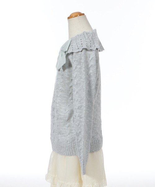 axes femme(アクシーズファム)の「リボン付きラメニットPO(ニット/セーター・キッズ・グリーン/ホワイト・MEDIUM/X-LARGE/LARGE/SMALL/XX-LARGE)」の14枚目の写真