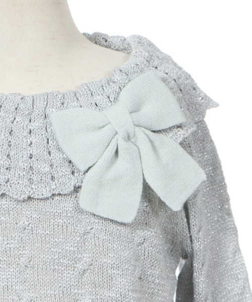 axes femme(アクシーズファム)の「リボン付きラメニットPO(ニット/セーター・キッズ・グリーン/ホワイト・MEDIUM/X-LARGE/LARGE/SMALL/XX-LARGE)」の18枚目の写真