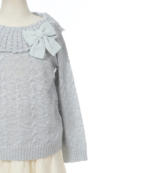 axes femme(アクシーズファム)の「リボン付きラメニットPO(ニット/セーター・キッズ・グリーン/ホワイト・MEDIUM/X-LARGE/LARGE/SMALL/XX-LARGE)」の22枚目の写真