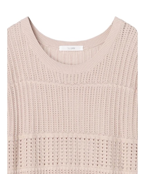 SLURR(スラ―)の「透かし編みサイドスリットロング丈ベスト(ベスト・レディース・ブラック/ベージュ/その他8・FREE)」の9枚目の写真