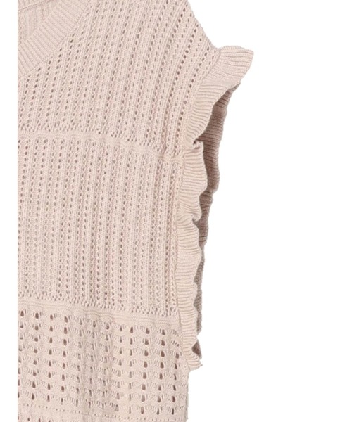 SLURR(スラ―)の「透かし編みサイドスリットロング丈ベスト(ベスト・レディース・ブラック/ベージュ/その他8・FREE)」の10枚目の写真