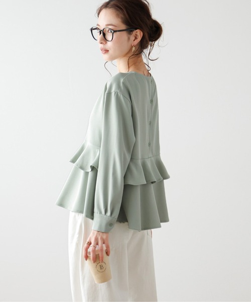 La-gemme（ラジェム）の「ティアードフリルプルオーバーブラウス（シャツ/ブラウス・レディース・アイボリー/ベージュ/ピンク/ミント/ブラック・M/L）」の5枚目の写真