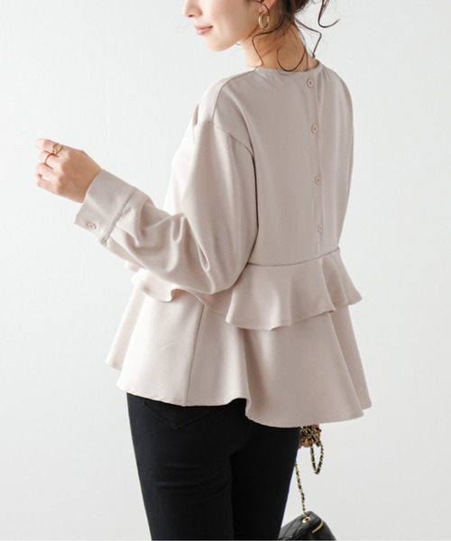 La-gemme（ラジェム）の「ティアードフリルプルオーバーブラウス（シャツ/ブラウス・レディース・アイボリー/ベージュ/ピンク/ミント/ブラック・M/L）」の11枚目の写真