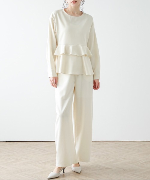 La-gemme（ラジェム）の「ティアードフリルプルオーバーブラウス（シャツ/ブラウス・レディース・アイボリー/ベージュ/ピンク/ミント/ブラック・M/L）」の17枚目の写真