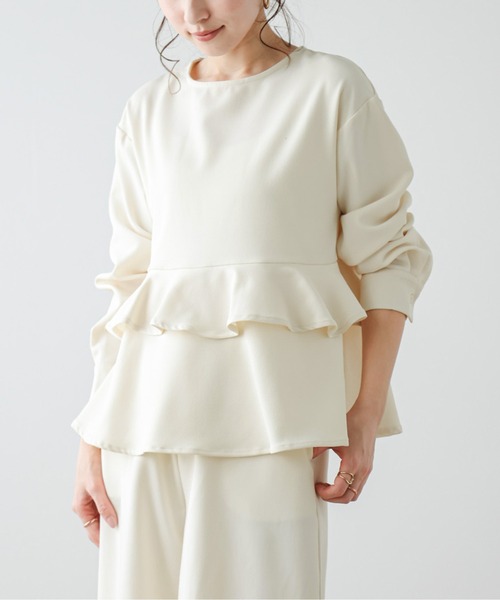 La-gemme（ラジェム）の「ティアードフリルプルオーバーブラウス（シャツ/ブラウス・レディース・アイボリー/ベージュ/ピンク/ミント/ブラック・M/L）」の18枚目の写真