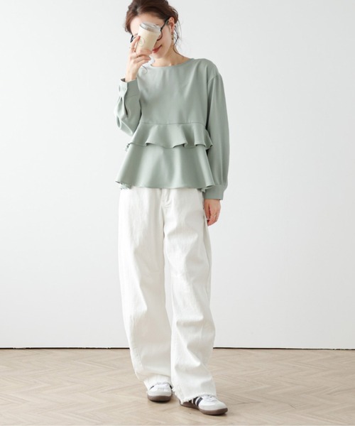 La-gemme（ラジェム）の「ティアードフリルプルオーバーブラウス（シャツ/ブラウス・レディース・アイボリー/ベージュ/ピンク/ミント/ブラック・M/L）」の22枚目の写真