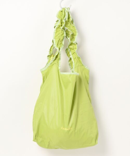 Casselini（キャセリーニ）の「・casselini フリルエコバッグ＊（エコバッグ/サブバッグ・レディース・ベージュ/ブルー/グリーン/オレンジ/パープル・FREE）」の2枚目の写真