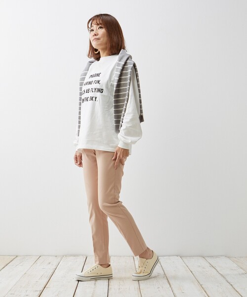 pink adobe（ピンクアドベ）の「◆【S-3L】しなやかFitテーパードパンツ（その他パンツ・レディース・ブラック/アイボリー/ライトパープル/キャメル/ベビーピンク/ブラック系1/黄緑系・44/40/38/42/36）」の14枚目の写真