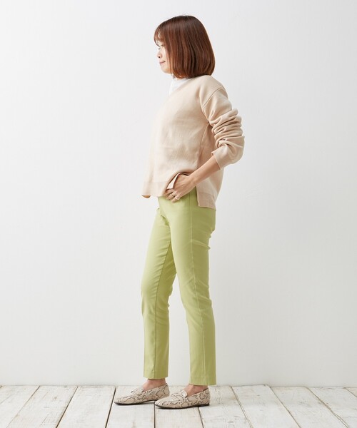 pink adobe（ピンクアドベ）の「◆【S-3L】しなやかFitテーパードパンツ（その他パンツ・レディース・ブラック/アイボリー/ライトパープル/キャメル/ベビーピンク/ブラック系1/黄緑系・44/40/38/42/36）」の10枚目の写真