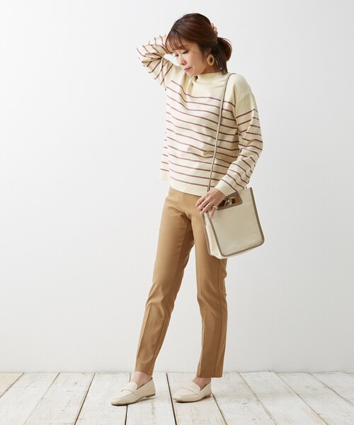 pink adobe（ピンクアドベ）の「◆【S-3L】しなやかFitテーパードパンツ（その他パンツ・レディース・ブラック/アイボリー/ライトパープル/キャメル/ベビーピンク/ブラック系1/黄緑系・44/40/38/42/36）」の8枚目の写真