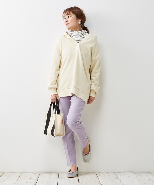 pink adobe（ピンクアドベ）の「◆【S-3L】しなやかFitテーパードパンツ（その他パンツ・レディース・ブラック/アイボリー/ライトパープル/キャメル/ベビーピンク/ブラック系1/黄緑系・44/40/38/42/36）」の13枚目の写真