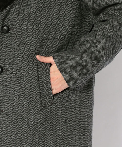 schott（ショット）の「Schott/ショット/HERRINGBONE BOA COLLAR COAT/ヘリンボーン ボアカラー コート（ステンカラーコート・メンズ・グレー・40/38/42/36）」の8枚目の写真