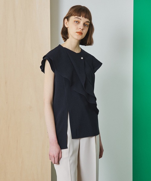 UNITED TOKYO（ユナイテッドトウキョウ）の「スネイルシェイプリネンライク セットアップ ブラウス（シャツ/ブラウス・レディース・ベージュ/ネイビー/カーキ・FREE）」の15枚目の写真