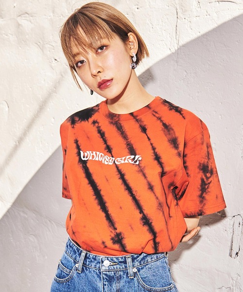 X-girl（エックスガール）の「BUTTERFLY S/S TEE（Tシャツ/カットソー・レディース・ホワイト/ブラック/オレンジ/マルチ・S/M/L/XL）」の12枚目の写真