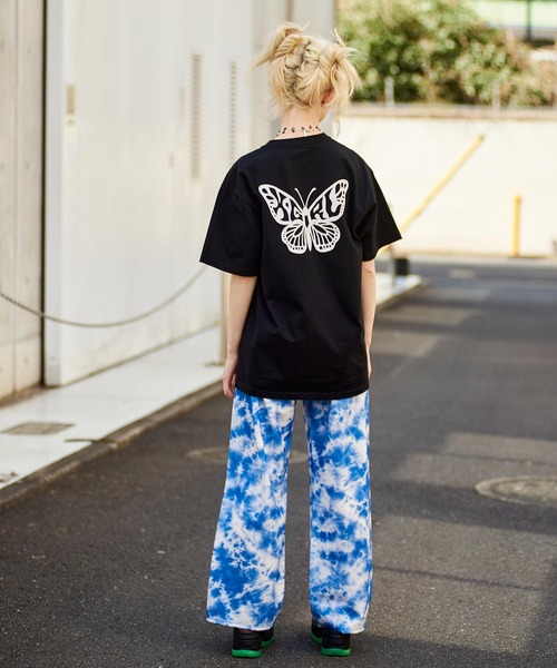 X-girl（エックスガール）の「BUTTERFLY S/S TEE（Tシャツ/カットソー・レディース・ホワイト/ブラック/オレンジ/マルチ・S/M/L/XL）」の21枚目の写真