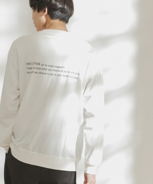 FORK&SPOON(フォークアンドスプーン)の「FORK&SPOON オーガニックコットンバックプリントTシャツ(Tシャツ/カットソー・メンズ・ホワイト/ブラウン・5/4)」の1枚目の写真