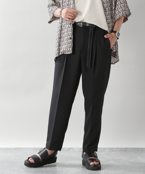 RAGEBLUE（レイジブルー）の「センタープレスタック/ライトPEテーパードスラックス/941211（スラックス・メンズ・ブラック/ベージュ/オフホワイト/グリーン系その他/ベージュ系その他2/パープル/オレンジ・MEDIUM/LARGE）」の3枚目の写真