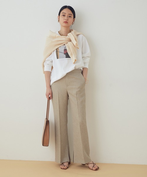 アダムエロペ　リネンライク〈洗える〉【セットアップ対応】ブラウスとパンツ ADAM ET ROPE'（アダムエロペ）の「＜洗える＞【セットアップ