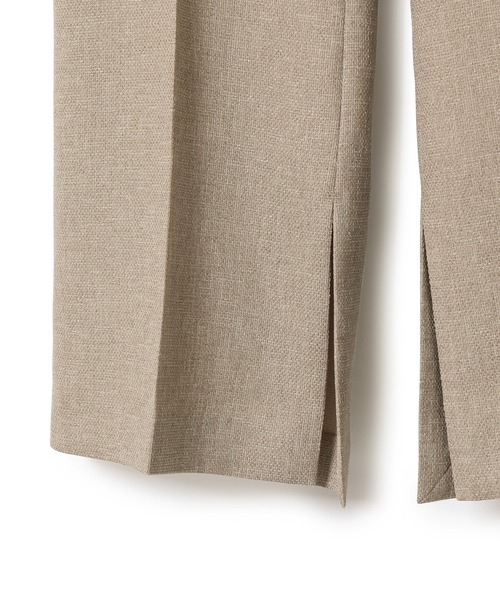 ADAM ET ROPE'（アダムエロペ）の「＜洗える＞【セットアップ対応】ダブルリネンライクイージーフレアパンツ（その他パンツ・レディース・ベージュ/イエロー系その他・38/36）」の6枚目の写真