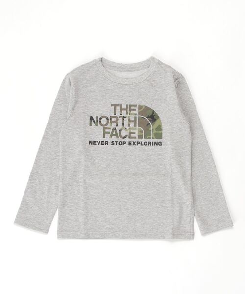 THE NORTH FACE(ザノースフェイス)の「ザ ノース フェイス THE NORTH FACE L/S Camo Logo Tee(ロングスリーブカモロゴティー)(Tシャツ/カットソー・キッズ・ブラック/グレー/ホワイト・140cm/150cm/130cm)」の3枚目の写真