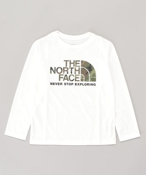 THE NORTH FACE(ザノースフェイス)の「ザ ノース フェイス THE NORTH FACE L/S Camo Logo Tee(ロングスリーブカモロゴティー)(Tシャツ/カットソー・キッズ・ブラック/グレー/ホワイト・140cm/150cm/130cm)」の1枚目の写真