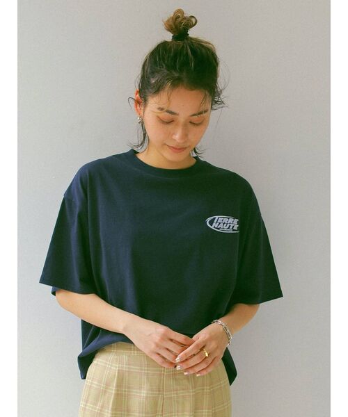 Ungrid（アングリッド）の「フロッキーロゴショートTee（Tシャツ/カットソー・レディース・ネイビー/レッド/オフホワイト・FREE）」の3枚目の写真