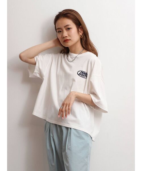 Ungrid（アングリッド）の「フロッキーロゴショートTee（Tシャツ/カットソー・レディース・ネイビー/レッド/オフホワイト・FREE）」の17枚目の写真