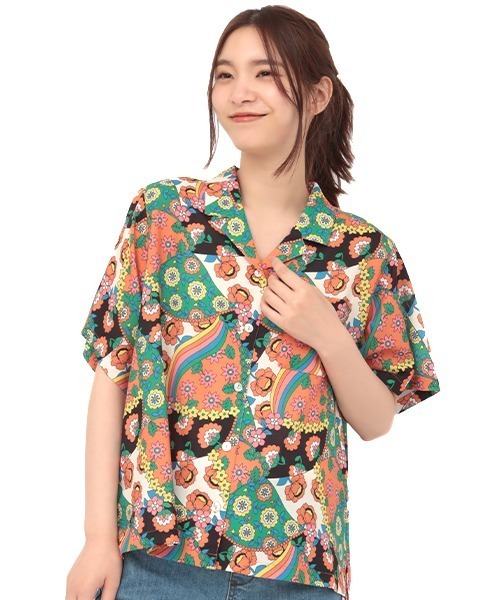 チチカカ(チチカカ)の「エスニックアロハシャツ(シャツ/ブラウス・レディース・オレンジ/ブルー/マルチ・FREE)」の20枚目の写真