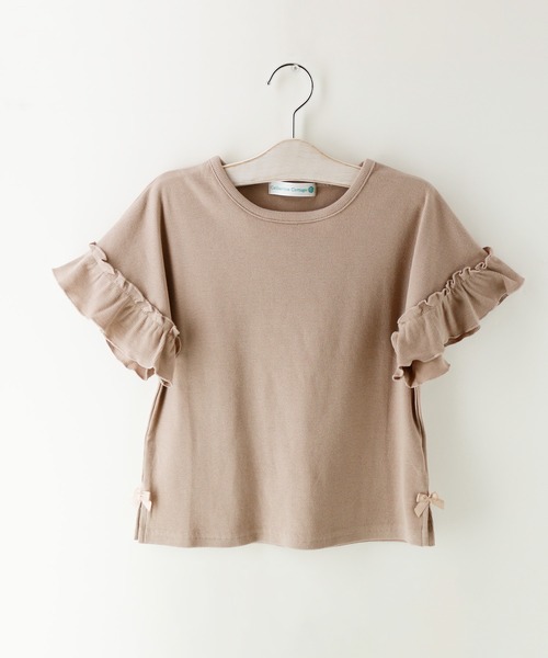 Catherine Cottage(キャサリンコテージ)の「フリル袖リブTシャツ(Tシャツ/カットソー・キッズ・サックスブルー/コーラルピンク/ミント/チャコールグレー/ライラック/ベージュ/スモークピンク/ライラック系1/アイボリー・110/130/150/100/120/140)」の8枚目の写真