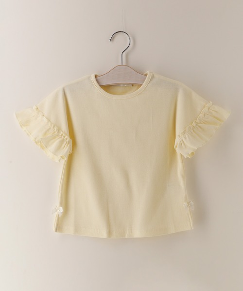 Catherine Cottage(キャサリンコテージ)の「フリル袖リブTシャツ(Tシャツ/カットソー・キッズ・サックスブルー/コーラルピンク/ミント/チャコールグレー/ライラック/ベージュ/スモークピンク/ライラック系1/アイボリー・110/130/150/100/120/140)」の2枚目の写真