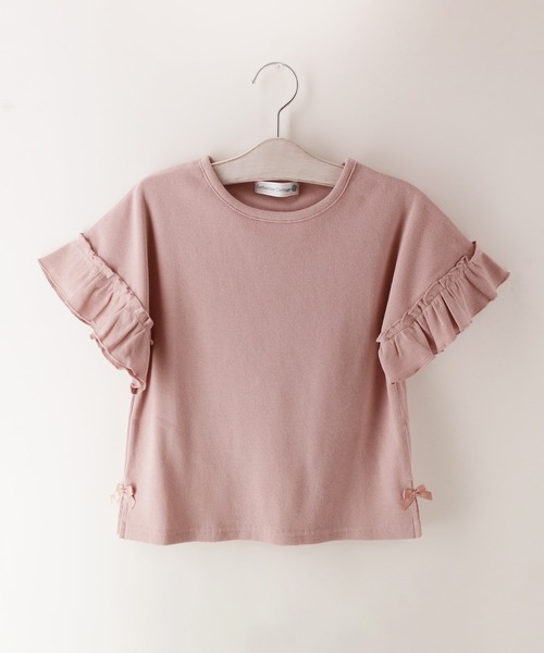 Catherine Cottage(キャサリンコテージ)の「フリル袖リブTシャツ(Tシャツ/カットソー・キッズ・サックスブルー/コーラルピンク/ミント/チャコールグレー/ライラック/ベージュ/スモークピンク/ライラック系1/アイボリー・110/130/150/100/120/140)」の9枚目の写真